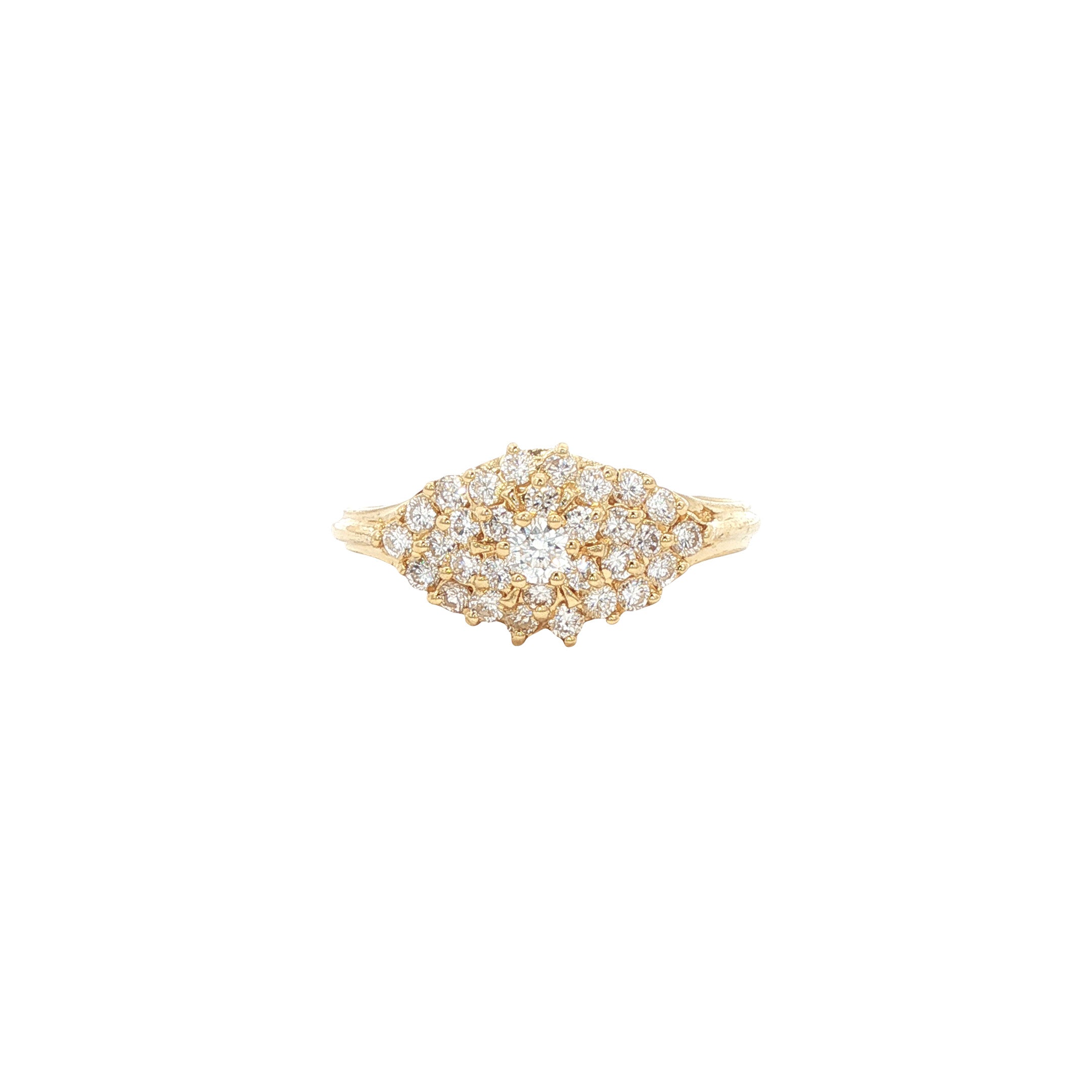 Gouden vintage ring met diamant 18 kt