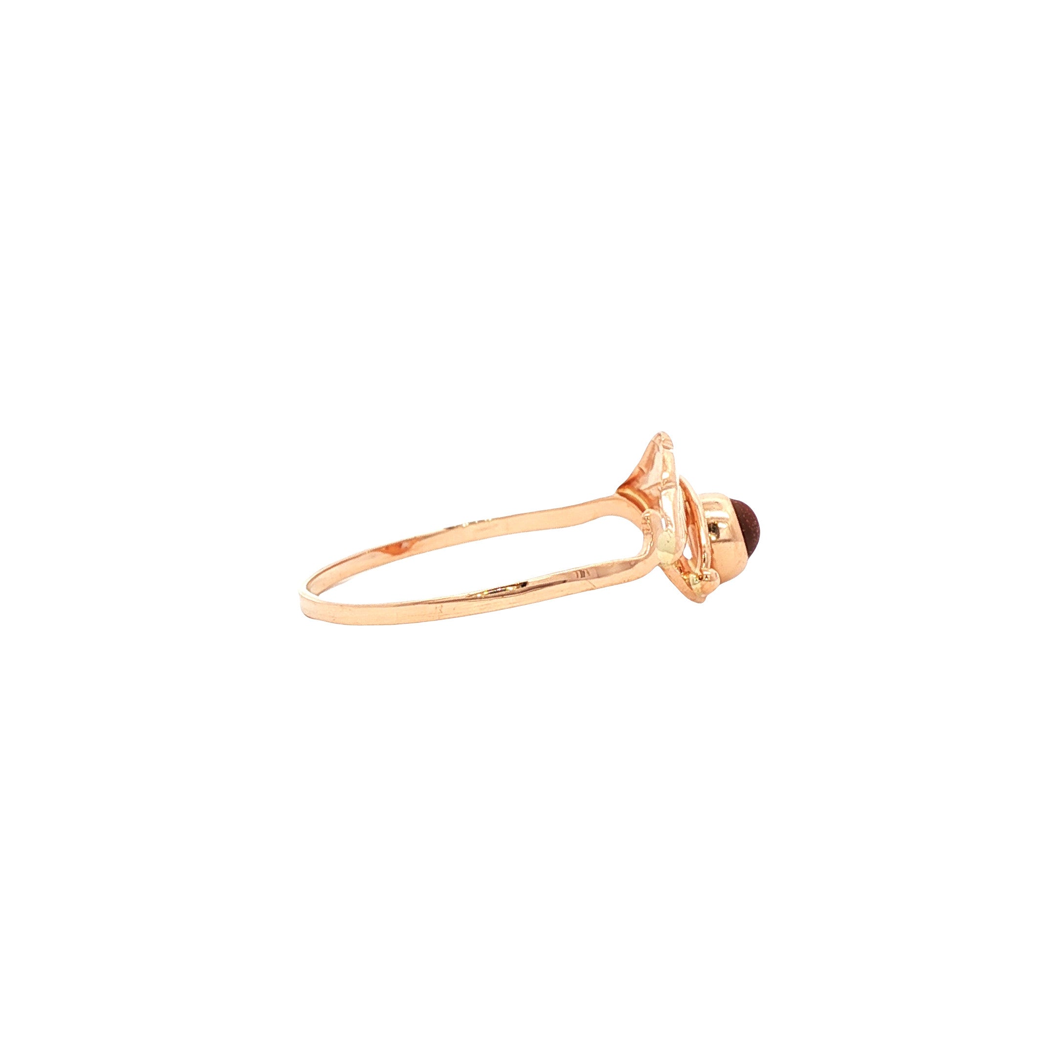 14 kt rose-gold vintage ring with goldstone