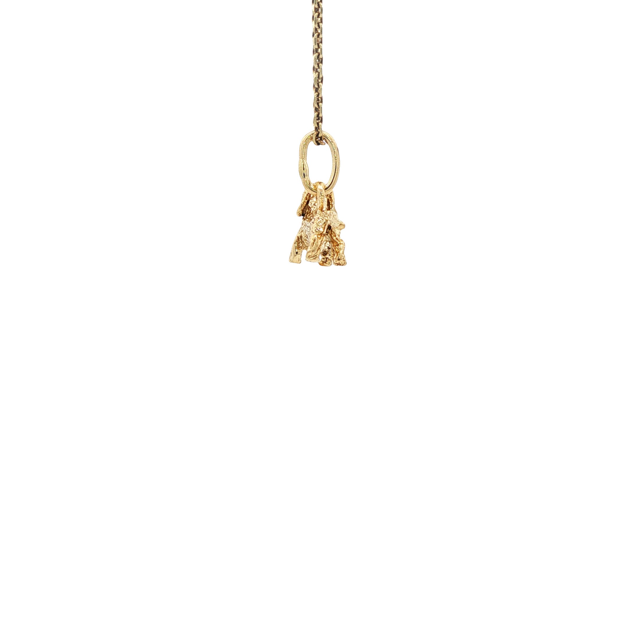 Gouden vintage teckel hanger 14 kt