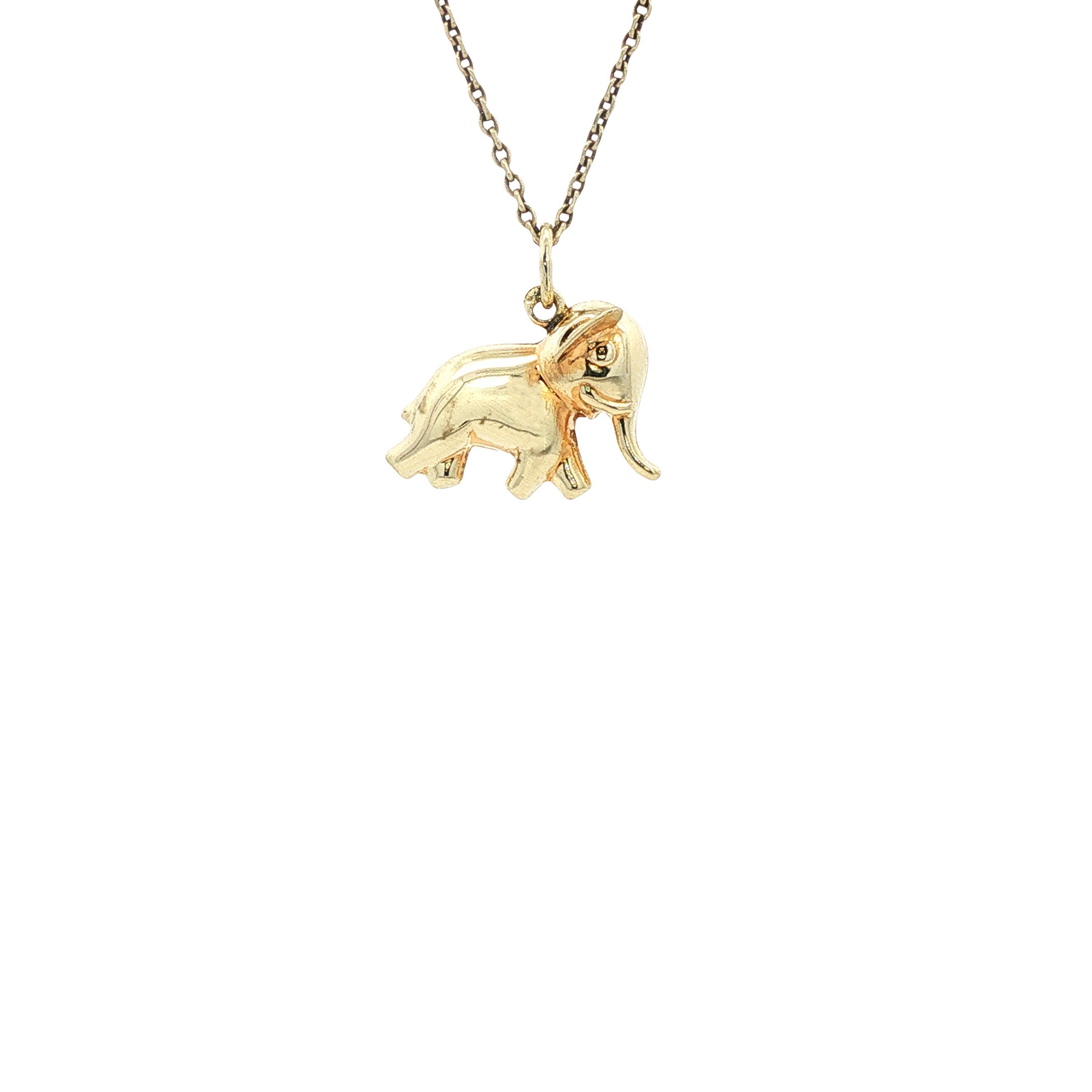 Vintage gold elephant pendant 14 kt