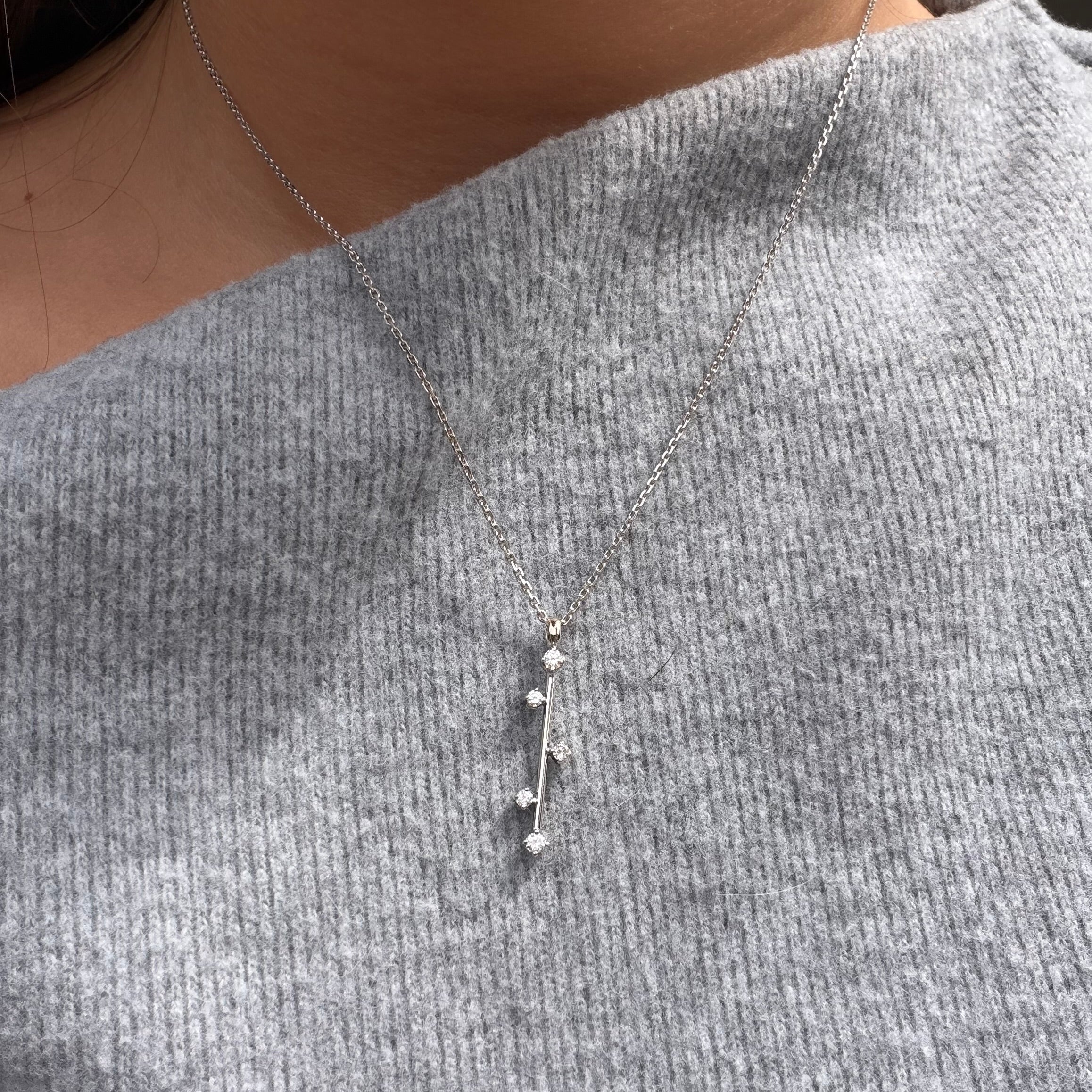 Witgouden vintage anker collier 14 kt