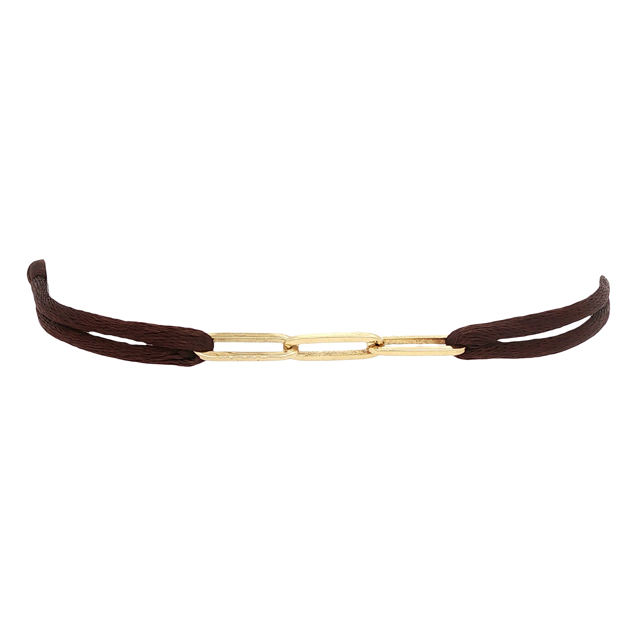 Vintage satijnen armband met closed forever schakel 14 kt