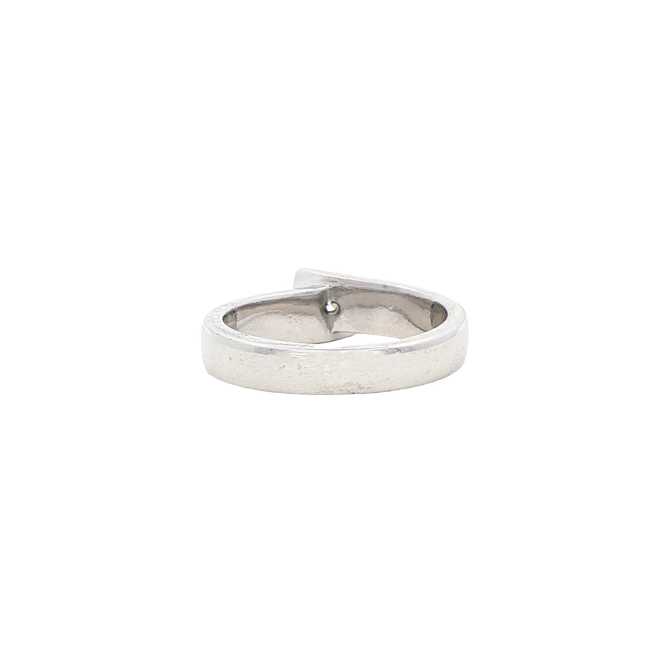Witgouden vintage ring met diamant 14 kt