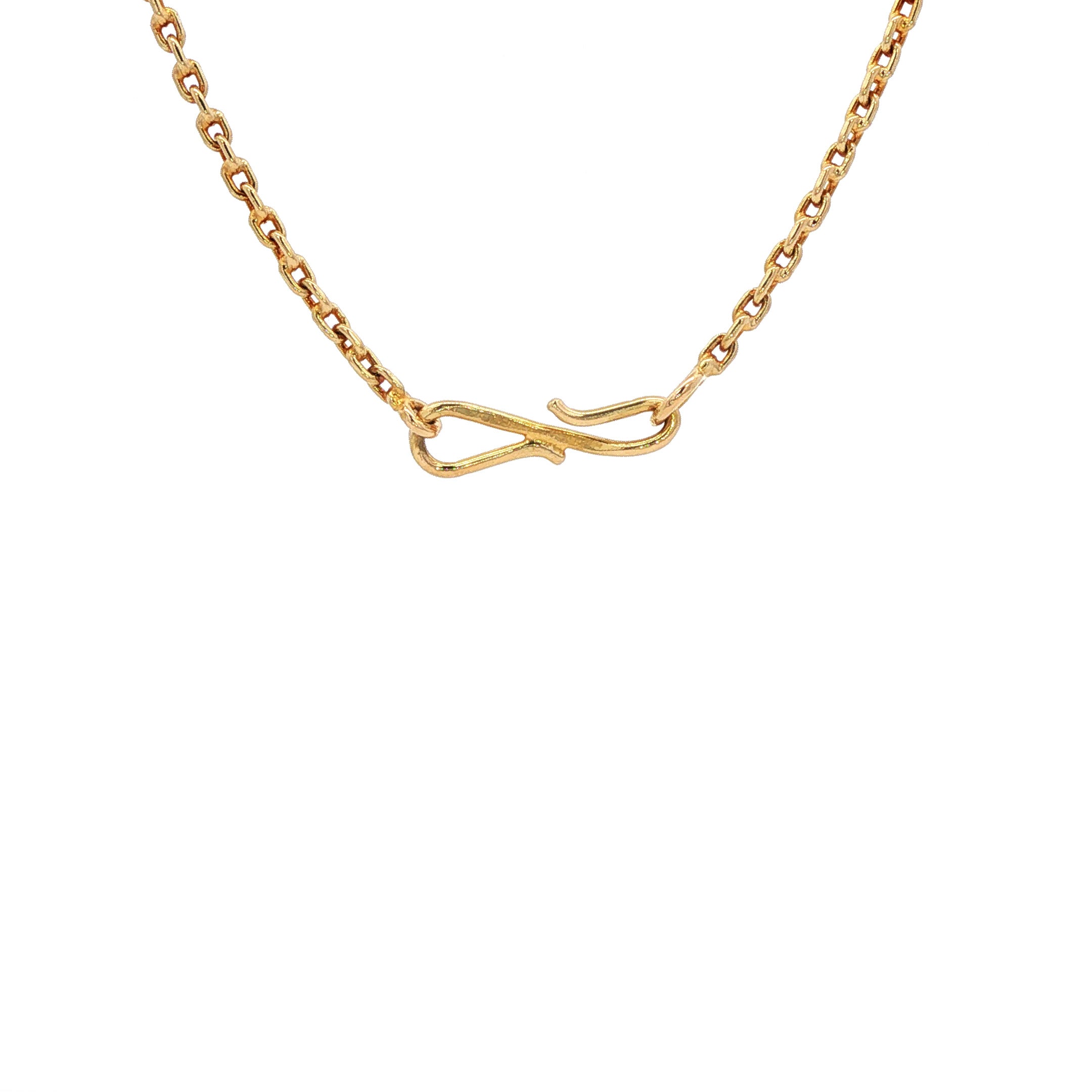 Gouden vintage anker bloedkoraal collier 14 kt