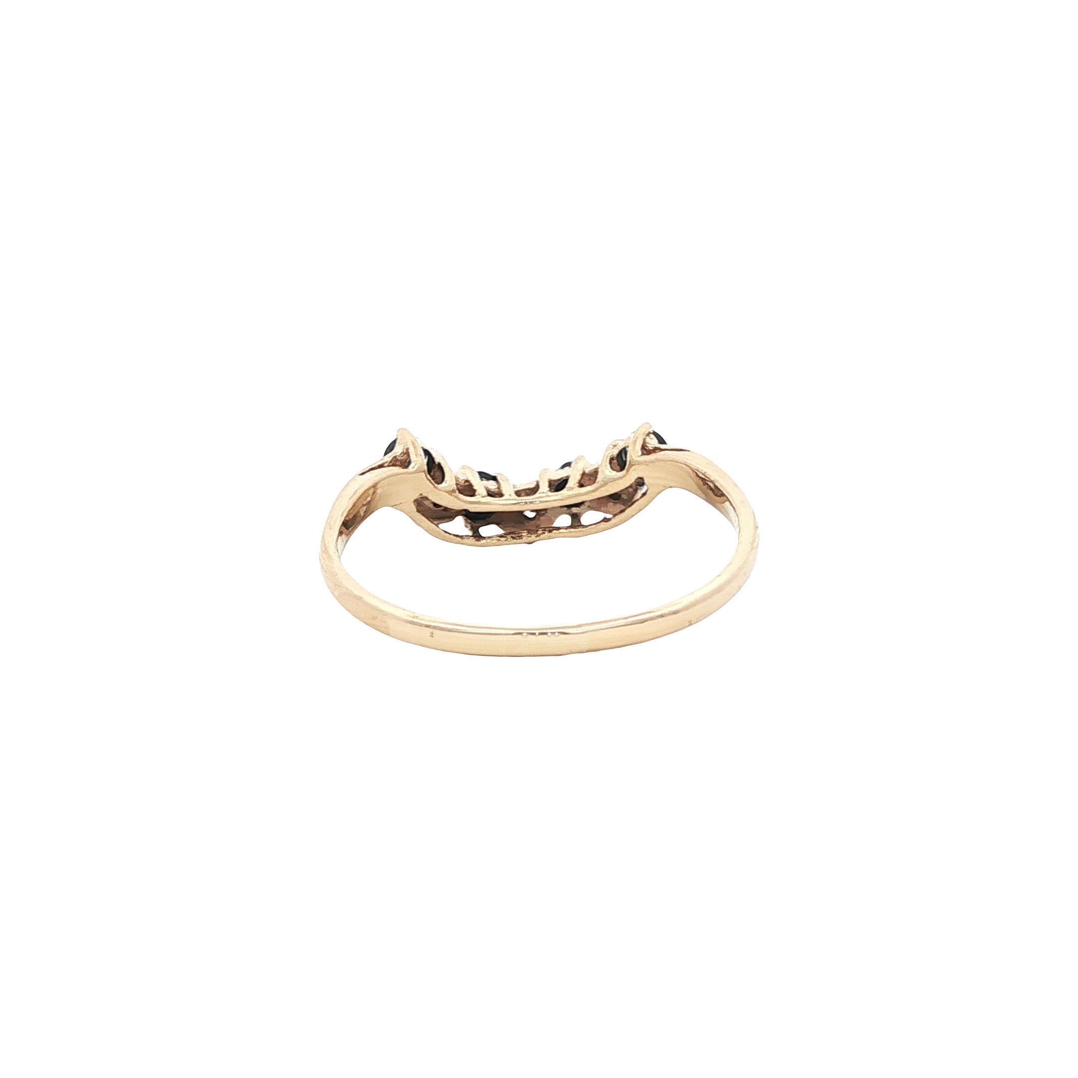 Vintage ring met saffier en diamant 9 kt