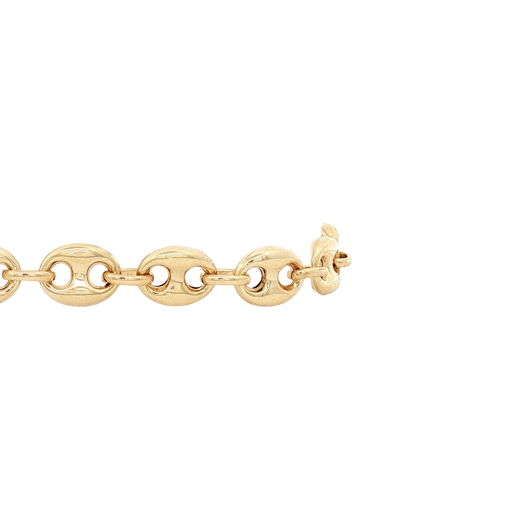 Vintage gold coffee-bean link bracelet, 14 kt
