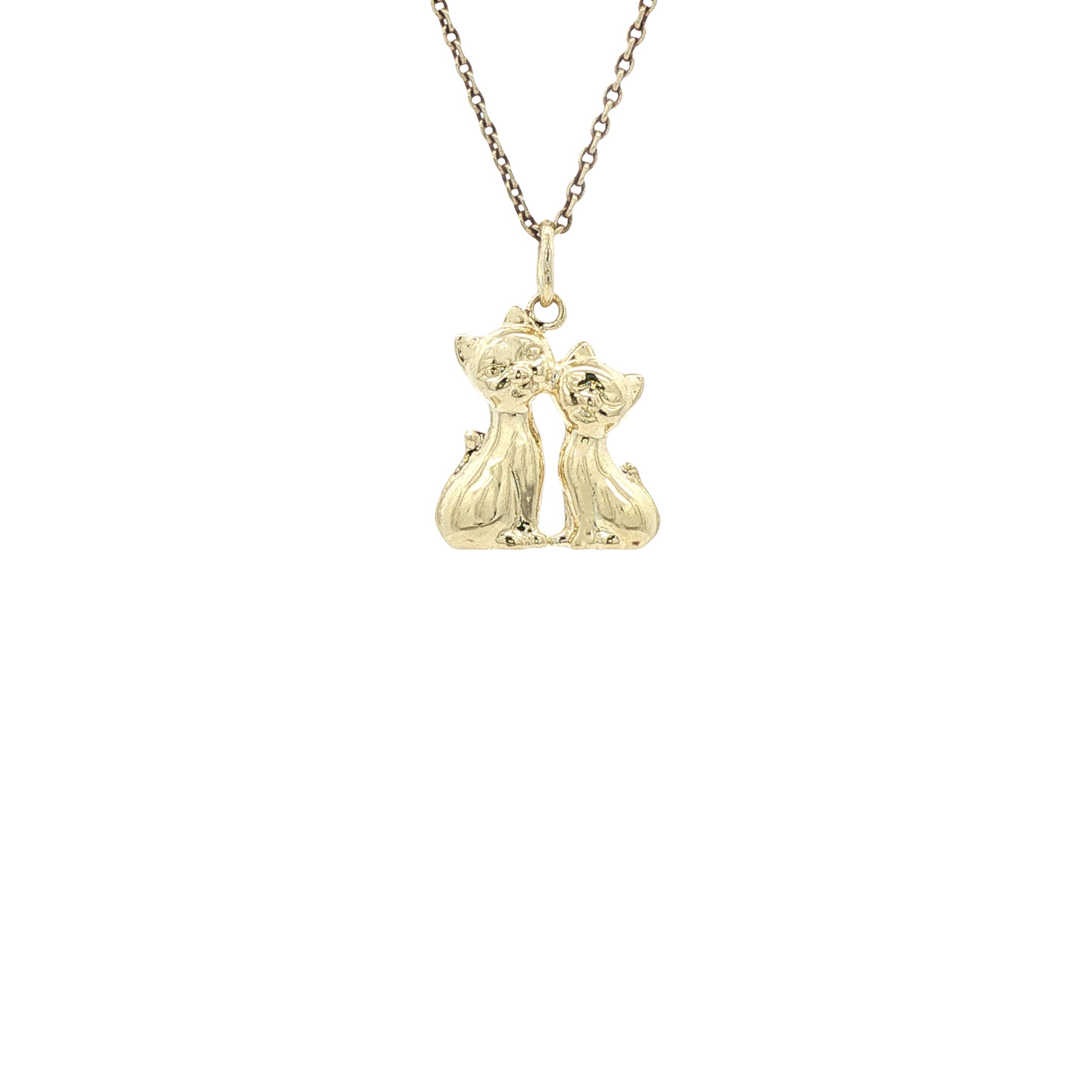 Vintage gold cat pendant 14 kt
