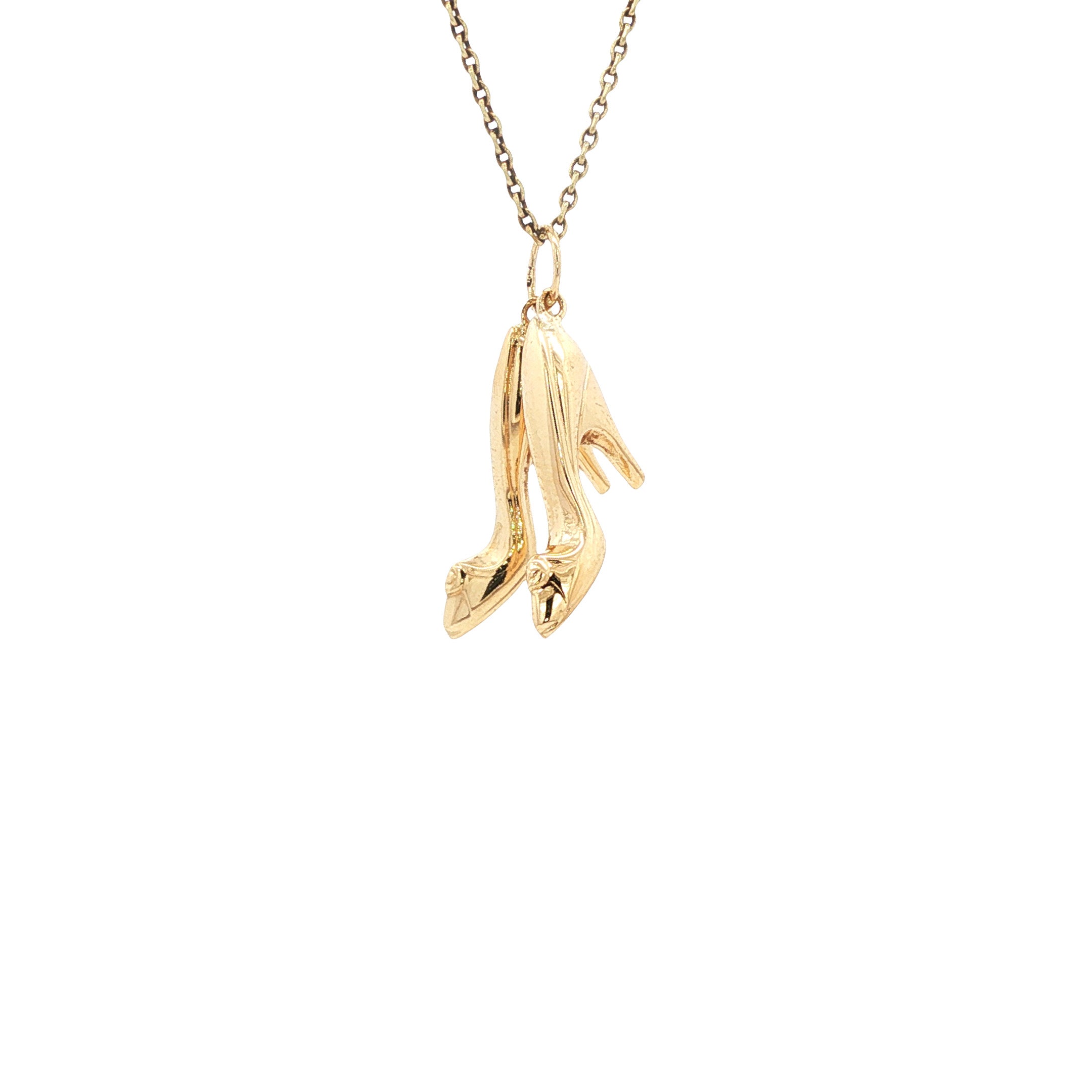 Gouden vintage hakken hanger 14 kt