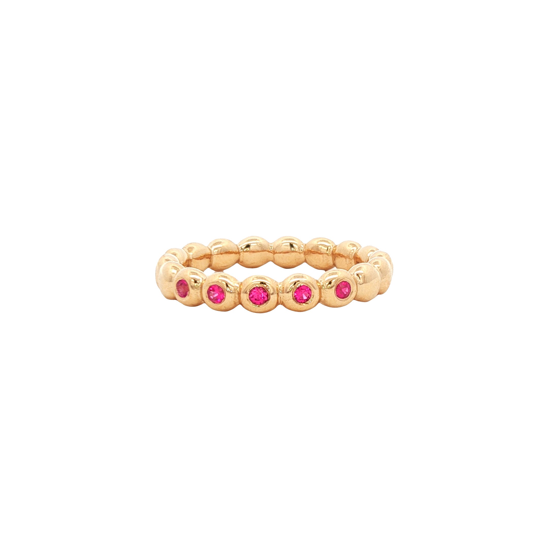 Vintage gold ring with ruby, 14 kt
