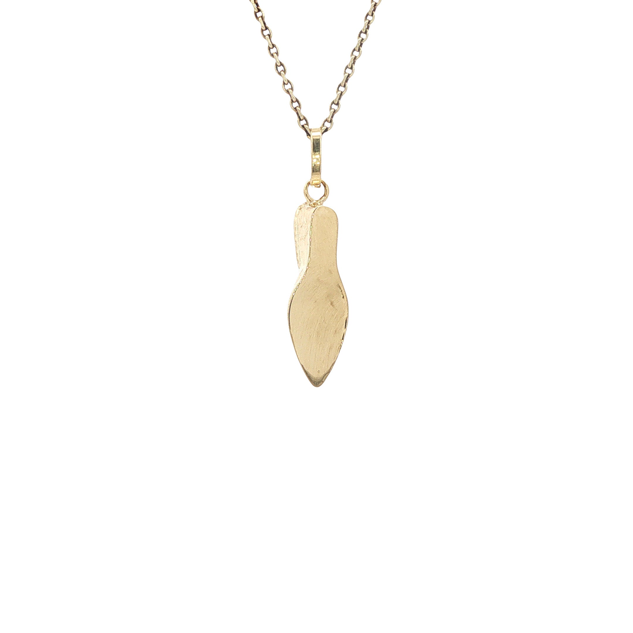 Vintage gold Arabic shoe pendant, 14 kt