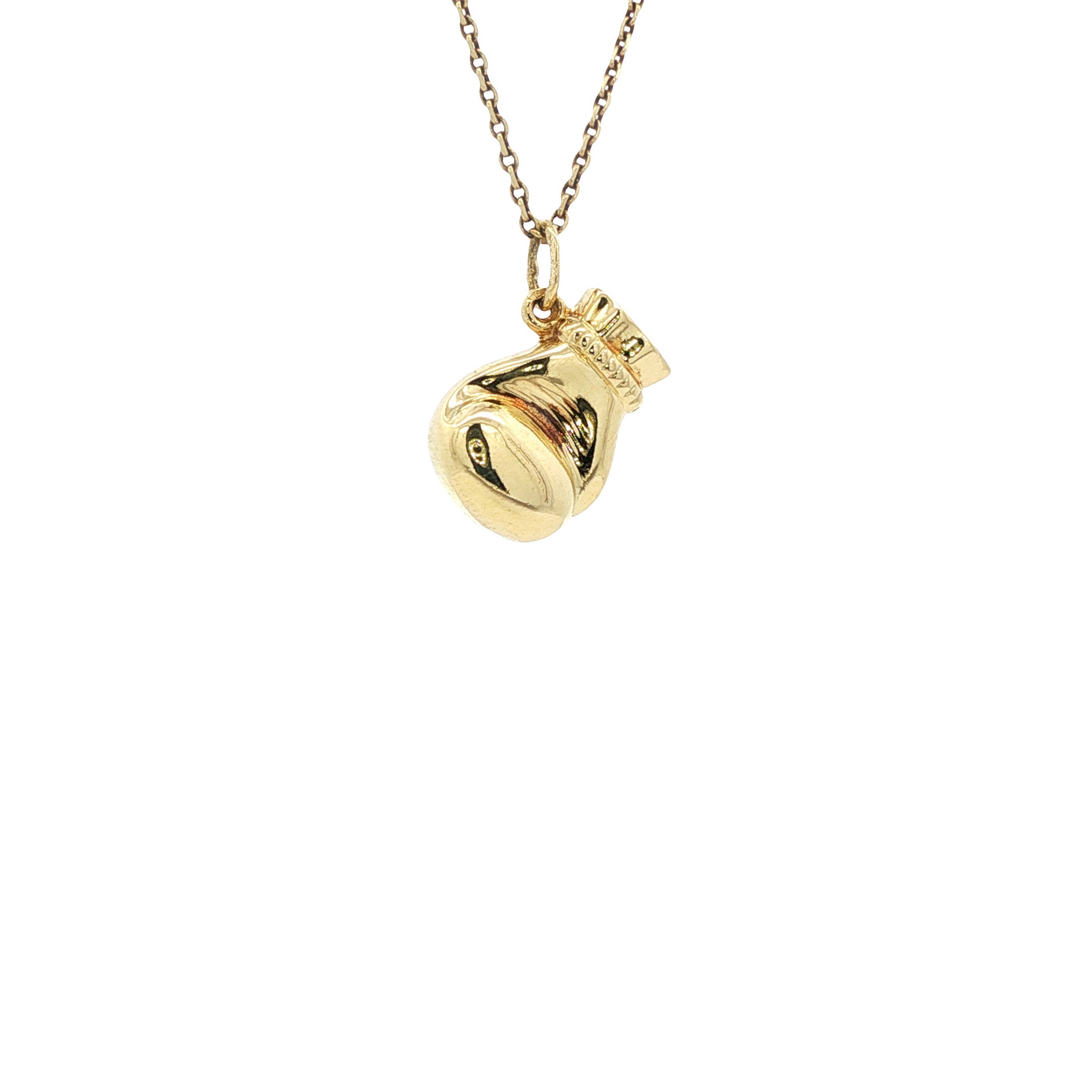 14 kt gold boxing glove pendant