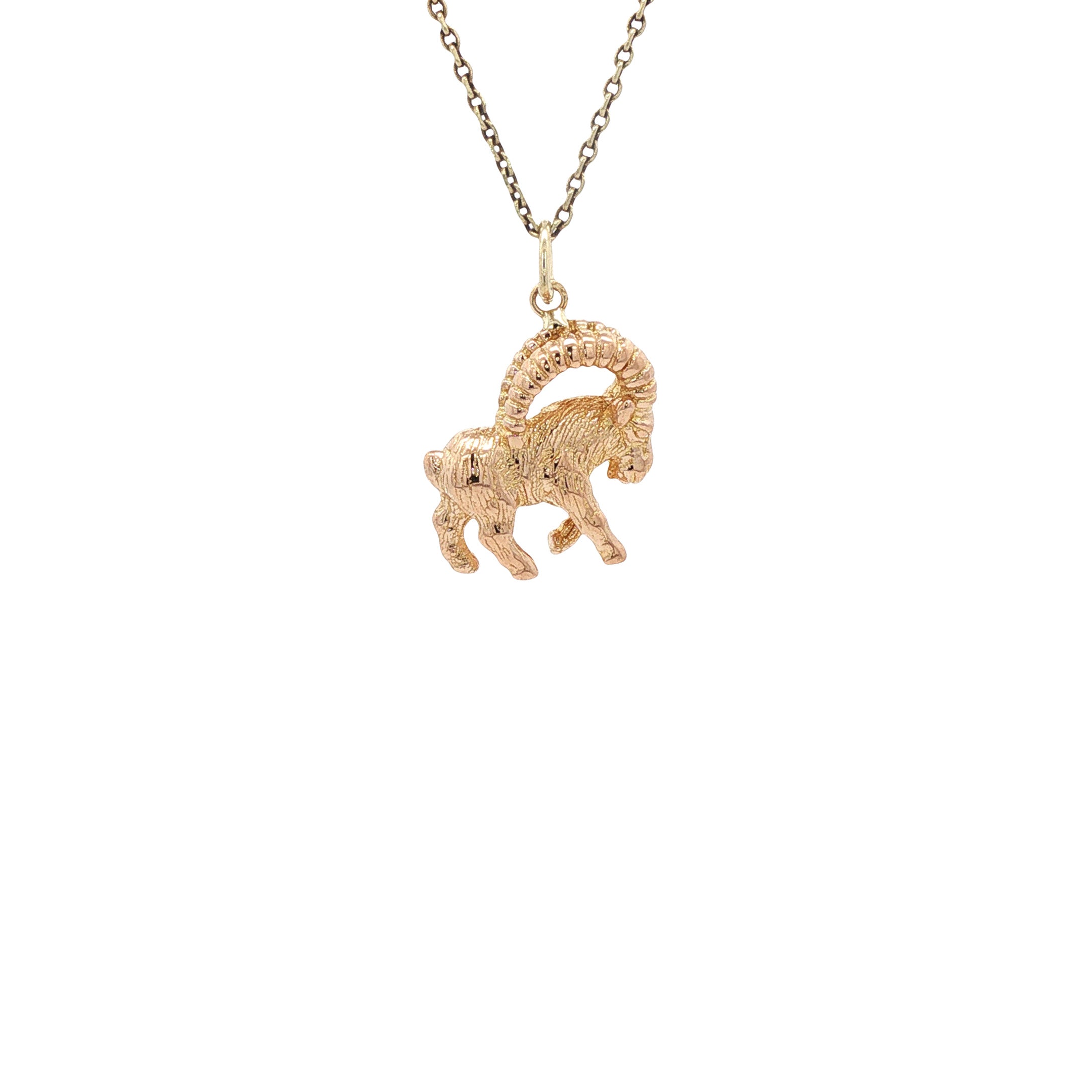 Vintage gold Aries zodiac pendant 14 kt
