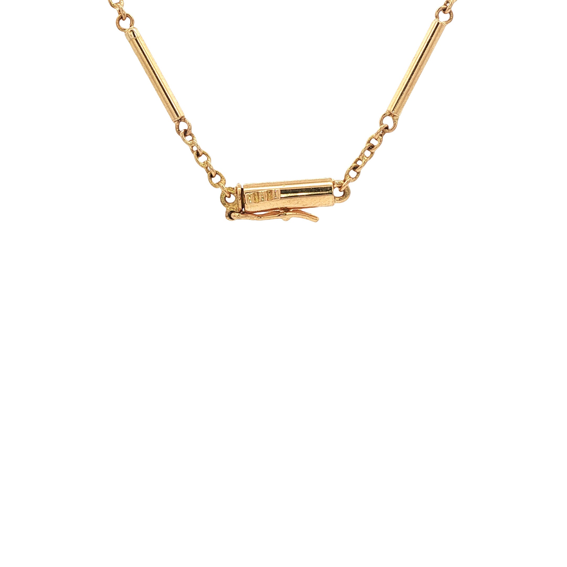 Gold necklace with opal and diamond 18 kt
