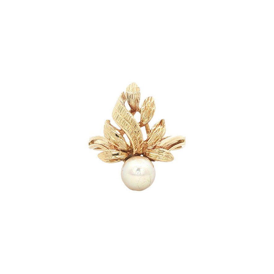 Vintage 14 kt gold ring with pearl