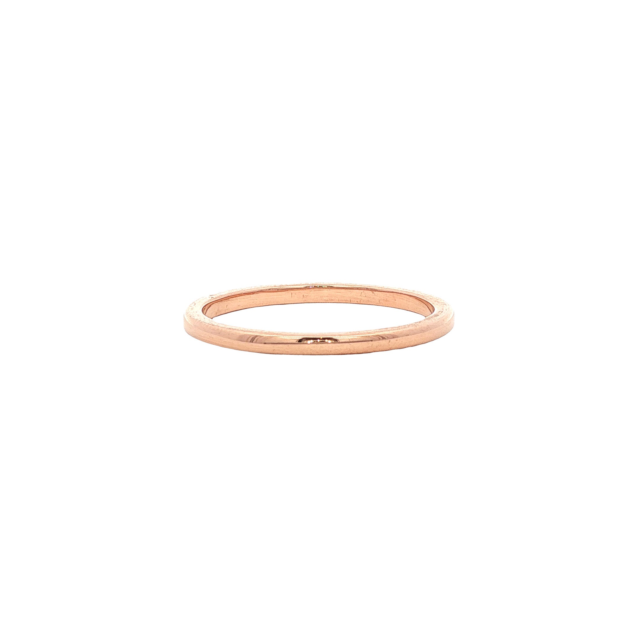 Roségouden gladde ring 14 kt