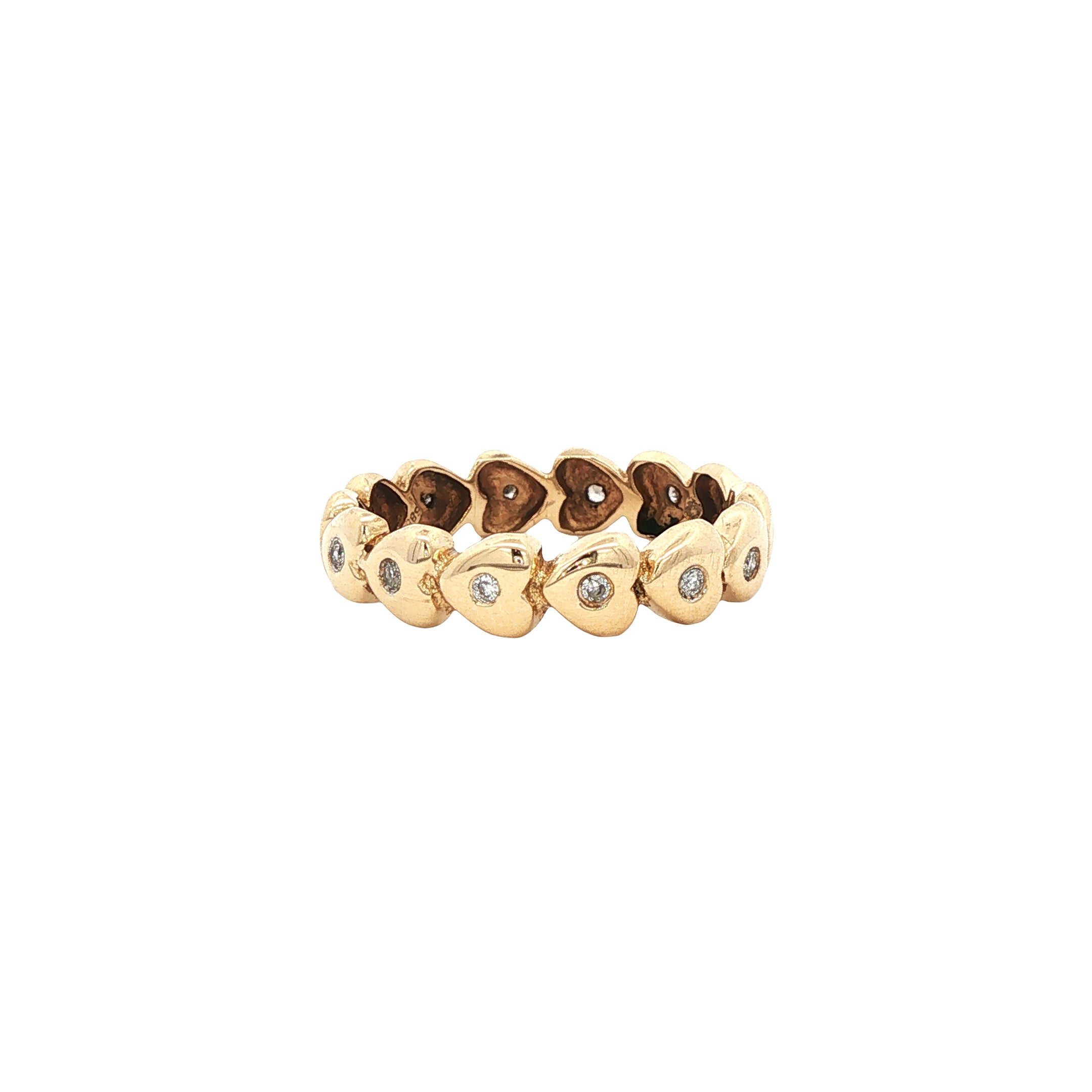 Vintage 14 kt gold heart ring with diamond