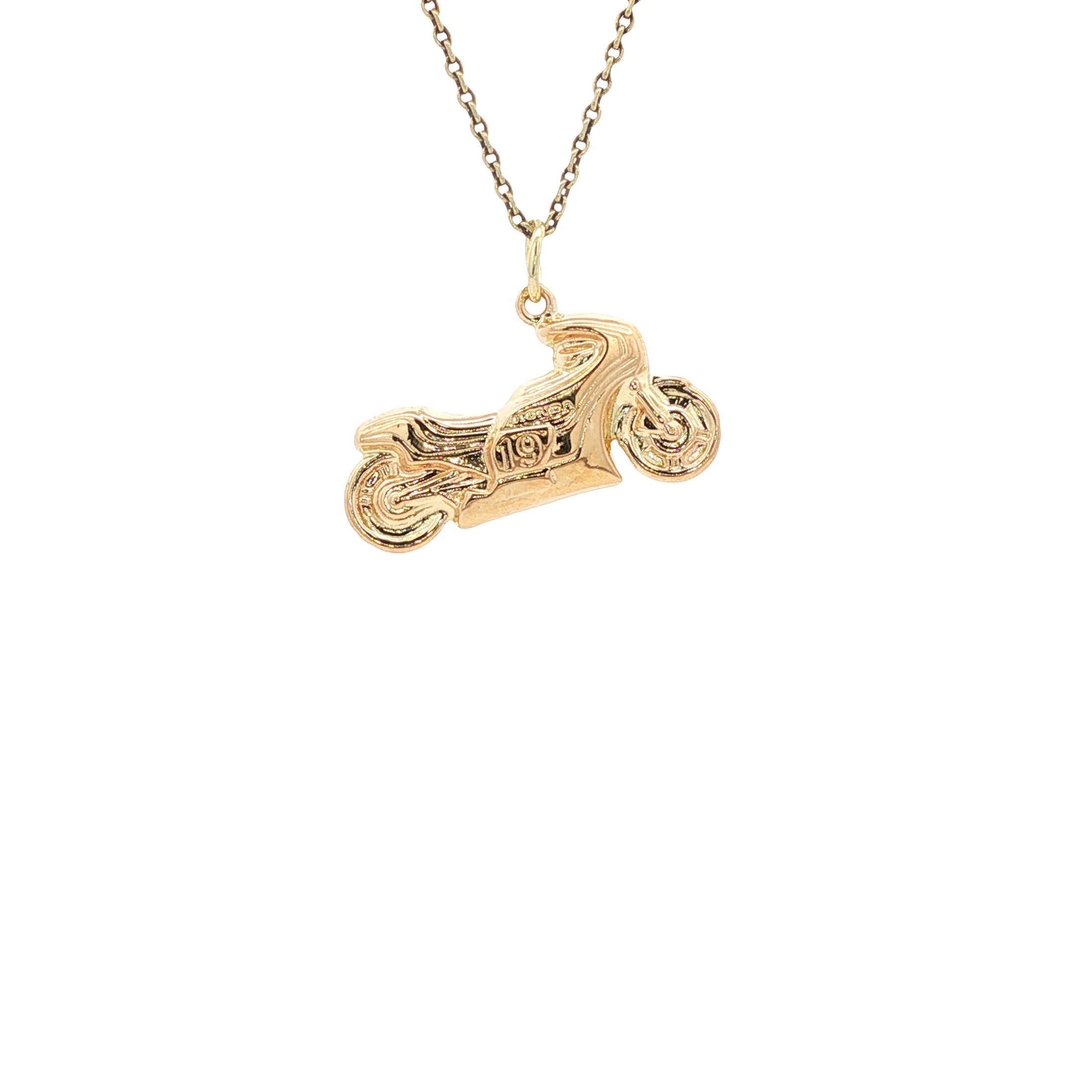 Gold motorcycle pendant 14 kt