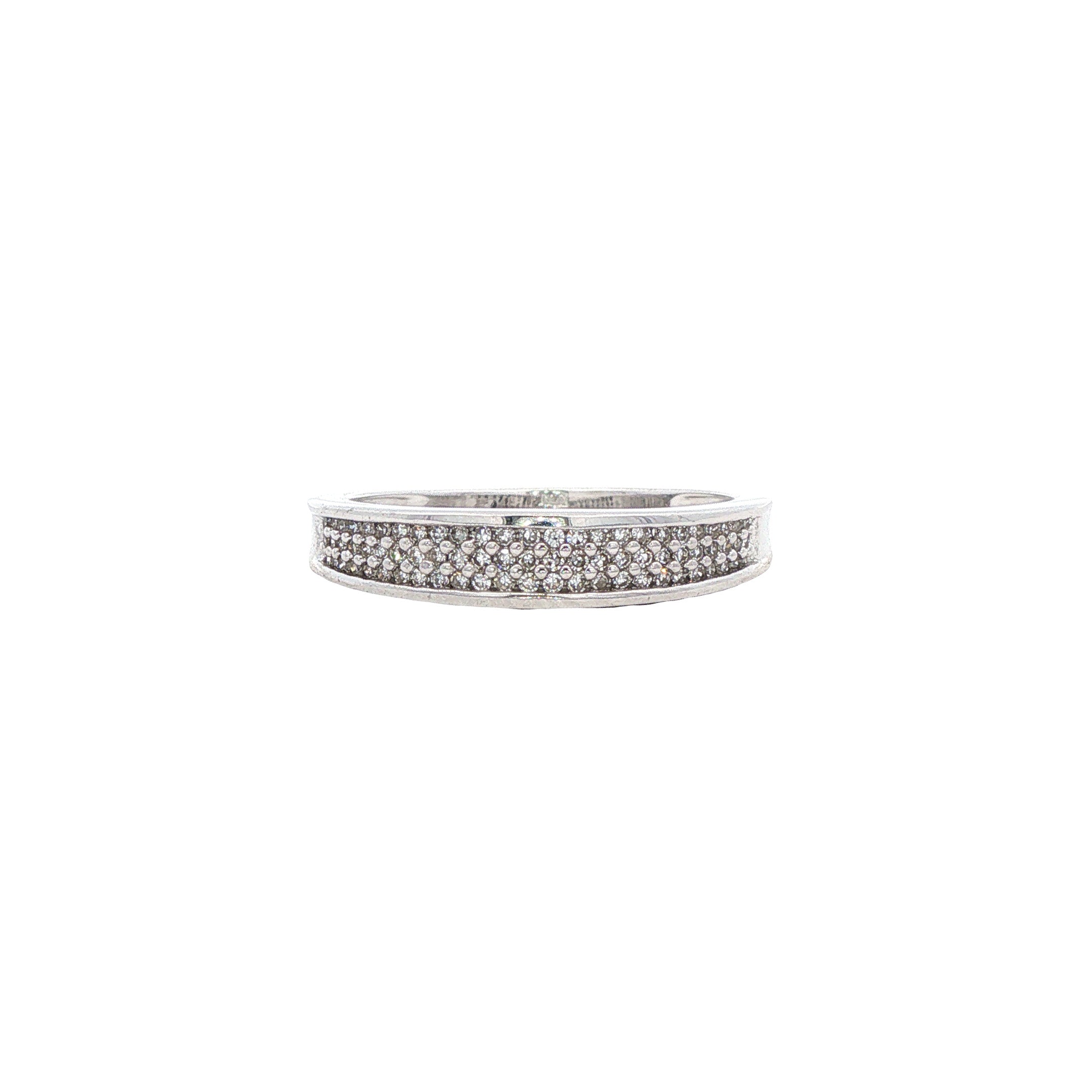 Witgouden vintage ring met diamant 14 kt