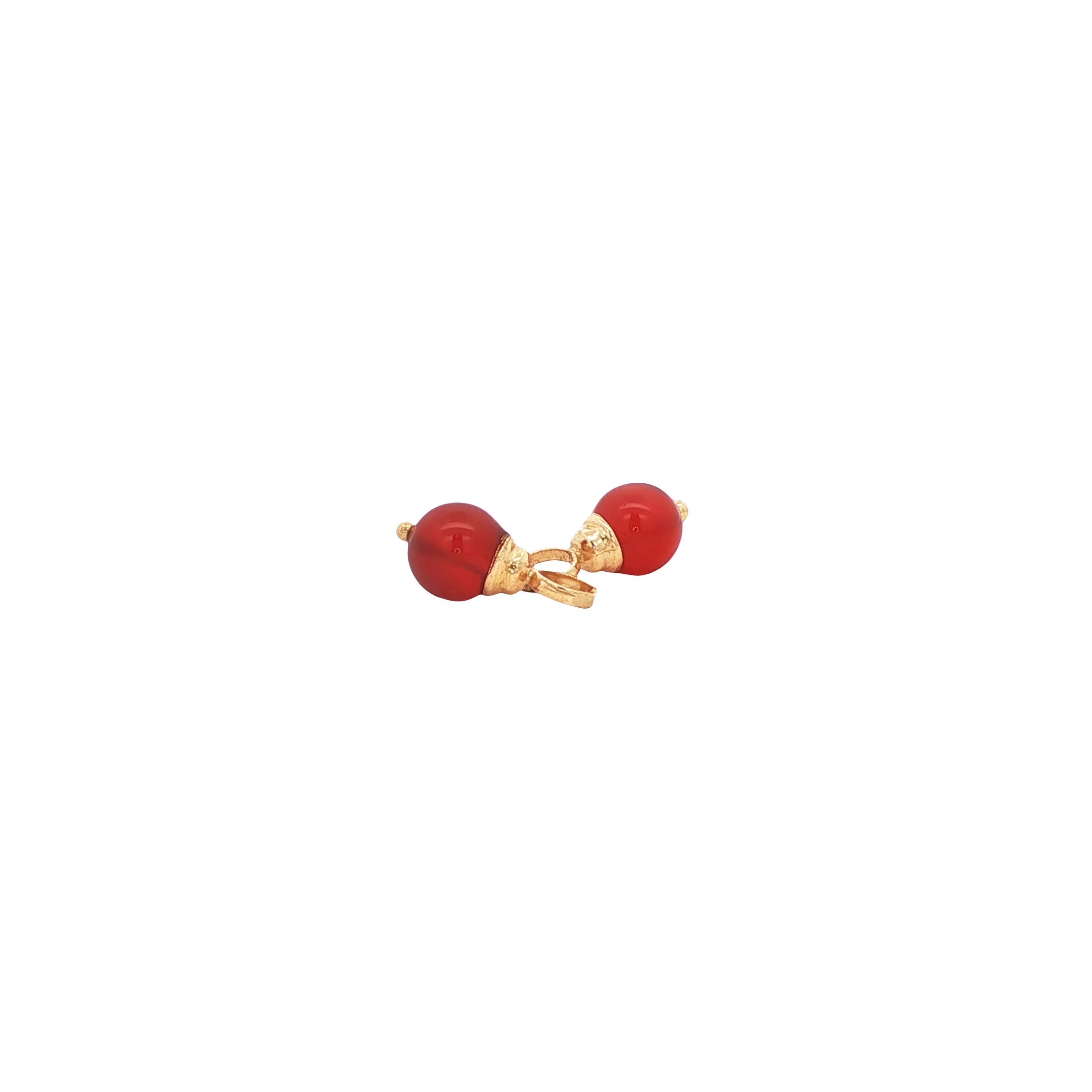 Gouden vintage oorhangers met carneool 14 kt