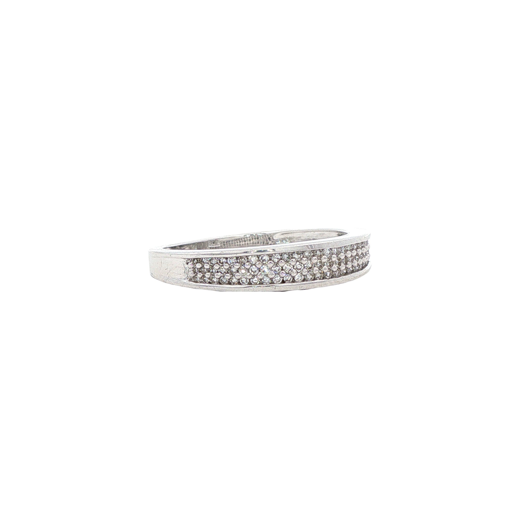 Witgouden vintage ring met diamant 14 kt